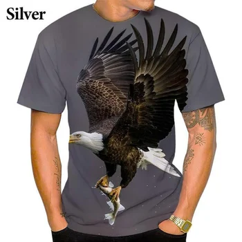 Мужская И женская крутая модная футболка с 3D принтом орла, персонализированный спортивный топ уличной моды