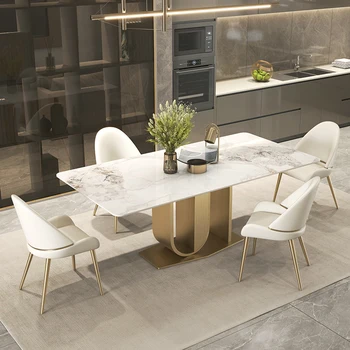 Дизайнерский обеденный стол из шифера, Легкий, Роскошный, современный, минималистичный, для ресторана высокого класса, Домашний Прямоугольный стол Mesas Мебель для дома
