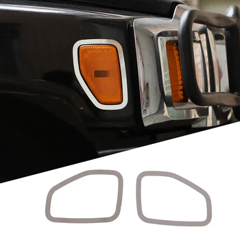 Для Hummer H3 2005-2009 Серебристый автомобильный боковой указатель поворота из нержавеющей стали, боковые маркеры, рамка, накладка, наклейка, автомобильные Аксессуары