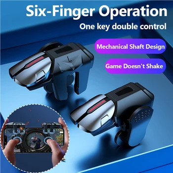 G21 1 пара игровых контроллеров с 6 пальцами, геймпад, Гибкие чувствительные игровые триггеры для прицельной стрельбы, Кнопка джойстика для PUBG Mobile