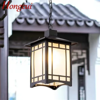 Классический подвесной светильник Hongcui в стиле ретро, современная уличная светодиодная лампа, водонепроницаемая для украшения домашнего коридора.