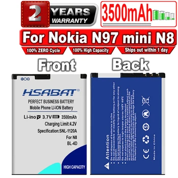 HSABAT Бесплатная Доставка + номер для отслеживания 3500 мАч BL-4D Аккумулятор для Nokia N97 mini N8 E5-00 BL 4D Аккумуляторы