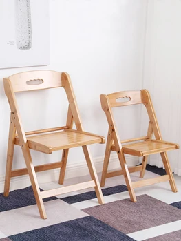 Популярный складной стул для коммерческого кафе, домашний стул со спинкой, обеденный стул из массива дерева в скандинавском стиле, простой и портативный на открытом воздухе