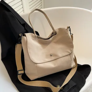 Дизайнерская женская сумка, сумки через плечо большой емкости для женщин, повседневная холщовая женская сумка-мессенджер, пригородная большая сумка-тоут цвета хаки