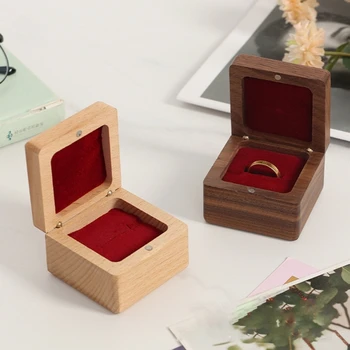 Деревянная коробка для хранения колец, многофункциональный держатель для ювелирных изделий, принадлежности для свадьбы, Дня рождения, праздничной вечеринки