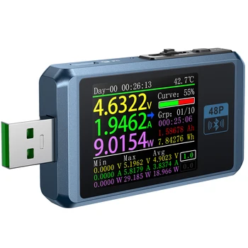FNIRSI-FNB48P Bluetooth USB тестер батареи Type-c для быстрого обнаружения заряда триггерный измеритель емкости пульсационный монитор Вольтметр амперметр
