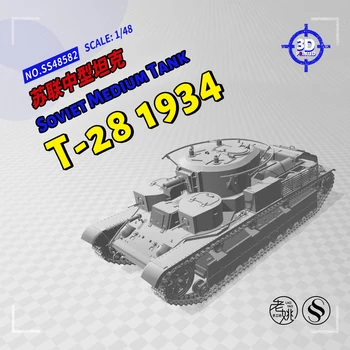 Предварительная распродажа 7! SSMODEL 48582 V1.7 1/48 Комплект 3D-печатных моделей из смолы Советского Среднего танка Т-28 1934 года выпуска