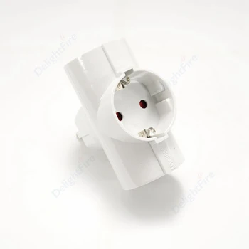 Адаптер от 1 до 3-полосный ЕС Германия Стандартная розетка 2-контактный штекер 4,8 мм Европейский Удлинитель Адаптер питания Розетка преобразователя переменного тока
