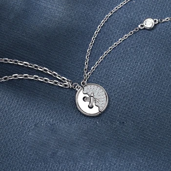Новая пара серебряных любовных пуговиц с подвеской, индивидуальный браслет, модный тренд, ювелирный подарок для любви на расстоянии S189