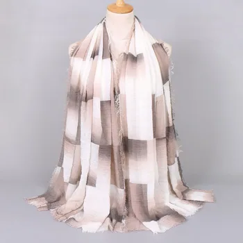 120 шт./лот, новый модный шарф с геометрической бахромой, шаль из пашмины/сетчатые шарфы