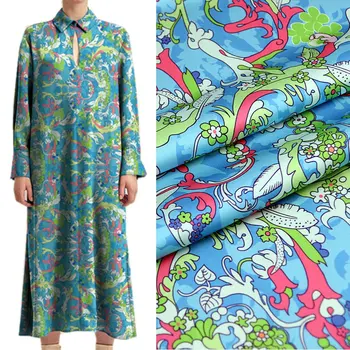 Высококачественная драпировка из ткани с принтом в стиле ретро, футболка ручной работы, платье из ткани 