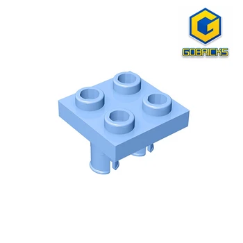 Пластина Gobricks GDS-1191, модифицированная 2 x 2 со штифтами снизу, совместима с детскими строительными блоками lego 15092 