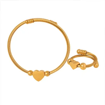 Модный браслет из нержавеющей стали в форме сердца, популярное проволочное кольцо, ювелирные изделия того же дизайна