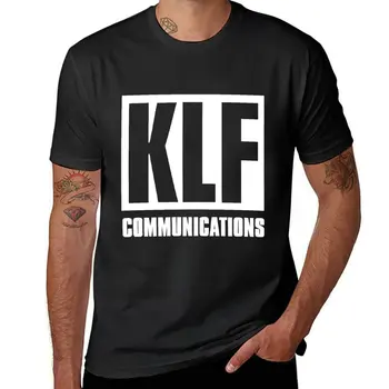 KLF Communications (белый bg, черные буквы) Футболка, короткая быстросохнущая футболка, спортивные рубашки, мужские