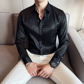 Яркая официальная рубашка с длинными рукавами Осень 2022, модная рубашка с принтом зебры, роскошная деловая тонкая мужская рубашка, арабская рубашка
