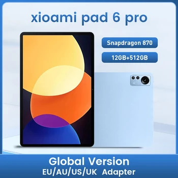 Оригинальная глобальная версия планшета Pad 6 Pro Android 11 Snapdragon 870 HD 2.5K WQHD + дисплей 12 ГБ 512 ГБ 5G с двумя SIM-картами или Wi-Fi IM