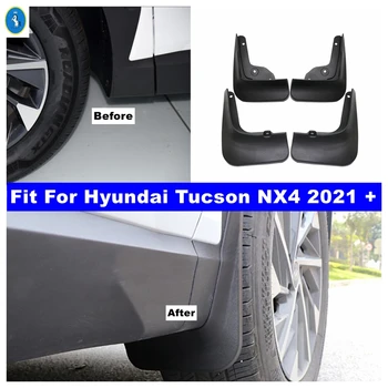 Черный Комплект Для Ремонта Экстерьера Спереди и Сзади Брызговик Брызговики Брызговики Крышка Аксессуары Подходят Для Hyundai Tucson NX4 2021-2023