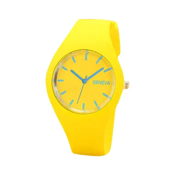 montre femme relojes Ladies Solid Pattern Wristwatch Clock Silicon Strap Fashion Women Watches Casual часы женские наручные
