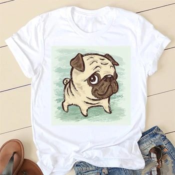 Модная повседневная футболка Kawaii для женщин, женский топ в стиле харадзюку оверсайз, летняя женская футболка с 3D принтом собаки, футболка с коротким рукавом