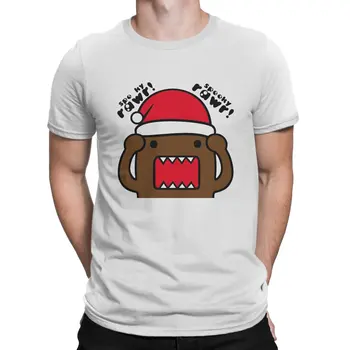 Забавные рождественские футболки Ho Ho Мужская хлопковая футболка с круглым воротом, футболка Domo Kun с коротким рукавом, одежда для вечеринок