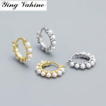 ying Vahine, серебро 925 пробы, роскошные элегантные серьги-кольца с жемчугом для женщин, эффектные ювелирные изделия