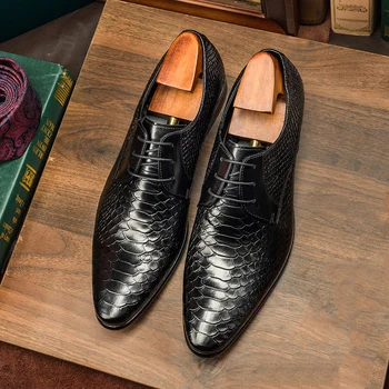 Phenkang/ Мужские оксфордские туфли из натуральной кожи с крылышками в стиле ретро; мужские рабочие модельные туфли-оксфорды на шнуровке для вечеринок;