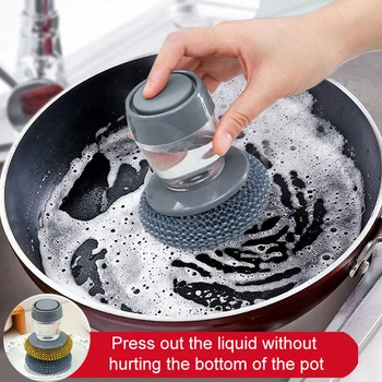 Портативный кухонный дозатор мыла, Щетка для мытья посуды, простой в использовании скруббер, инструмент для мытья посуды, инструмент для чистки кухни