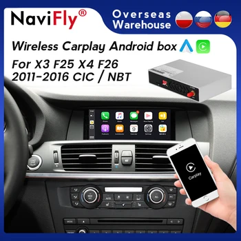 Android Sytem Беспроводной CarPlay Android Box Для X3 F25 X4 F26 2011 2012-2016 CICI/NBT Автомобильный Мультимедийный Радиоплеер Android Auto