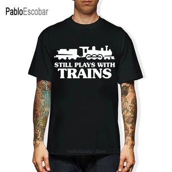 Новый летний стиль По-прежнему играет с поездами, футболка с забавным подарком машиниста поезда, мужская повседневная футболка с коротким рукавом