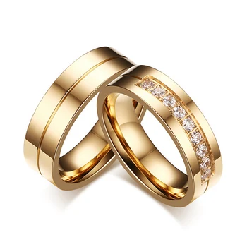 Обручальные кольца золотого цвета, кольца для женщин и мужчин, Высококачественное Обручальное кольцо с фианитами, Обручальное кольцо на годовщину Альянса, Ювелирный подарок