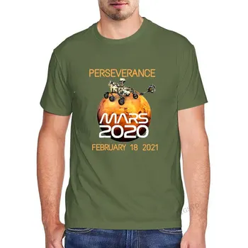 Space Mars Rover Perseverance July Мужские футболки Space Lover Тройники Забавная футболка Мужская Унисекс Женская Рубашка Оверсайз Хлопчатобумажная ткань