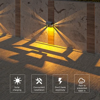 Солнечный настенный светильник Human Body Sense LED Garden Decor Lighting Наружный водонепроницаемый настенный светильник для двора с солнечной зарядкой Настенный светильник