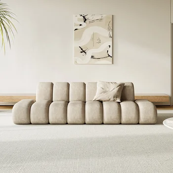 Тканевый диван с итальянской минималистской технологией, гостиная, современный простой скандинавский креативный легкий роскошный прямой диван особой формы