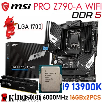 Материнская плата MSI PRO Z790-A WIFI DDR5 LGA 1700 Intel Z790 С процессором Intel Core i9 13900K Подходит для Kingston RAM 6000 МГц 32 ГБ