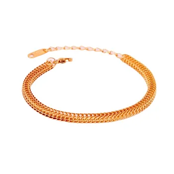 Золотой браслет-цепочка из титановой стали в виде рыбки для женщин, регулируемый Роскошный бренд, Минималистичный Женский браслет для рук, Ювелирный подарок Z444