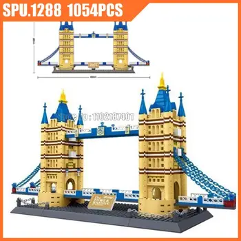 5215 1054шт Великобритания Всемирно Известная Великая Архитектура Лондонский Тауэрский Мост Строительный Блок Игрушечный Кирпич