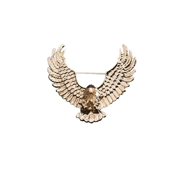 Высококачественная металлическая брошь в виде орла в виде животного Золотого цвета, булавка на лацкане, модный воротник, ювелирные изделия для мужчин