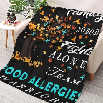 В этой семье никто не борется в одиночку С пищевой аллергией, Набрасывает одеяла, Фланелевое ультрамягкое теплое одеяло для пикника