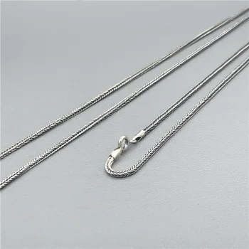 Ожерелье из стерлингового серебра S925 пробы, ключица Шопена, ретро плетеное ожерелье с цепочкой из лисьего хвоста
