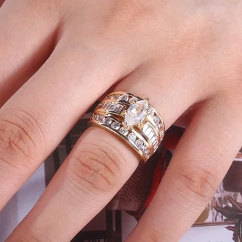 Кольцо с кубическим цирконием в роскошном стиле CAOSHI, ювелирное изделие золотого цвета для женщин, высококачественный подарок жене на годовщину, Оптом с фабрики