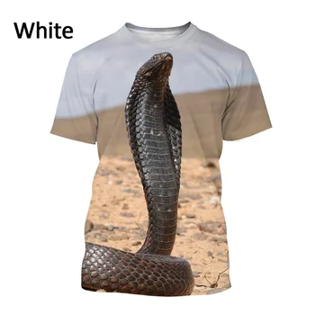 Новая футболка Cobra Мужская повседневная футболка с принтом Гадюки и животных Унисекс Naja Harajuku Уличная одежда с коротким рукавом Топ футболка оверсайз