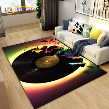 3D Креативный Музыкальный Виниловый коврик для виниловых пластинок, ковер для гостиной, Диван в спальне, Кухня, Коврик для ванной комнаты, Нескользящий коврик для пола