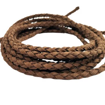 3 Ярда 6 мм коричневой искусственной замши, плетеный шнур, сложенный кожаный ремешок