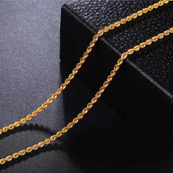 Ожерелье из настоящего желтого золота 18 карат, чистая цепочка Au750 Twist, Изысканные ювелирные изделия, подарок для вечеринки для женщины 18 дюймов X612