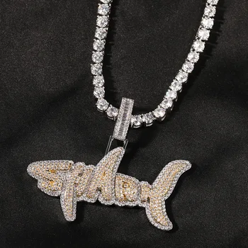 Новое Персонализированное ожерелье с подвеской в виде акулы, украшенное циркониевой глазурью, модные украшения В тренде, ожерелья для пар, подарки для друзей