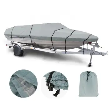 Сверхпрочная 11-13-футовая водонепроницаемая защита от солнца, Прицепной катер для рыбалки, чехол для хранения лыжной лодки, светло-синий