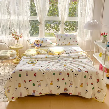1 шт. летнее тонкое охлаждающее одеяло с милым принтом для девочек, одноместное двуспальное одеяло королевы для дома, кровати, дивана, одеяла для кондиционера в путешествиях