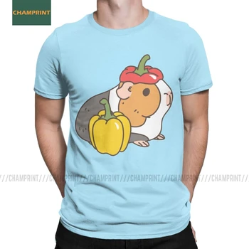 Мужские футболки с болгарским перцем, помидорами черри и морской свинкой, футболки для любителей милых животных, футболки для домашних животных, футболки с коротким рукавом, топ из 100% хлопка