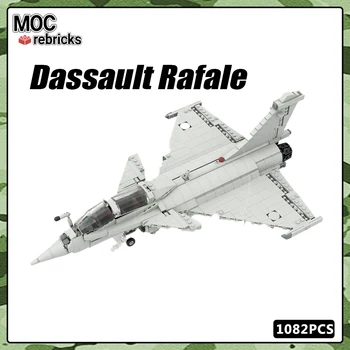 Серия военных истребителей Dassault Rafale M - 1/35 MOC, строительный блок, модель самолета, Кирпичные Игрушки, Самолет, подарки на День рождения