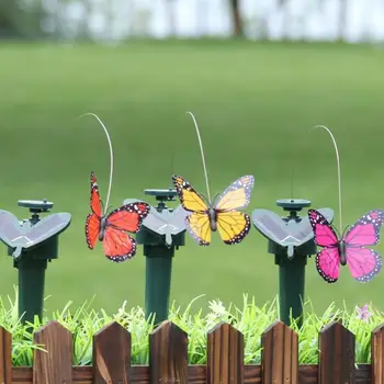 Украшение сада Танцующий подсолнух на солнечной энергии Летающие бабочки Колибри Двор Наружное украшение дома Сельскохозяйственные угодья